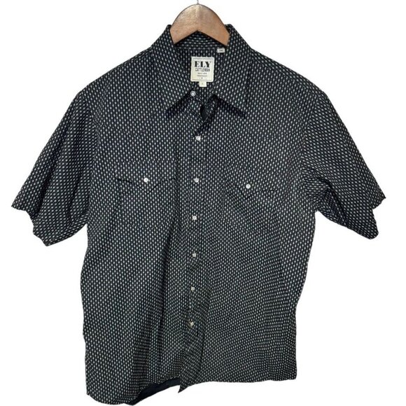 Ely Cattleman Black Button Front Size Large - Picture 1 of 7